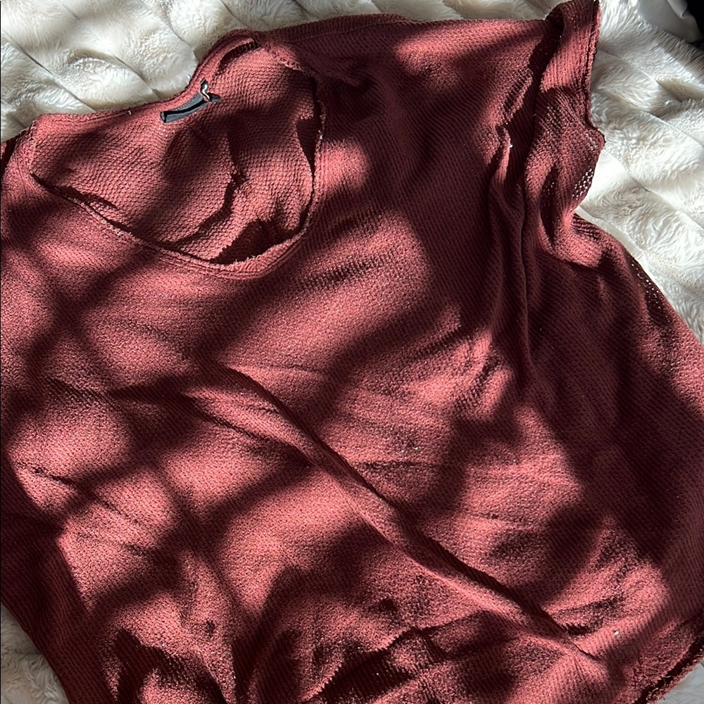 Women's Burgundy Knit Top